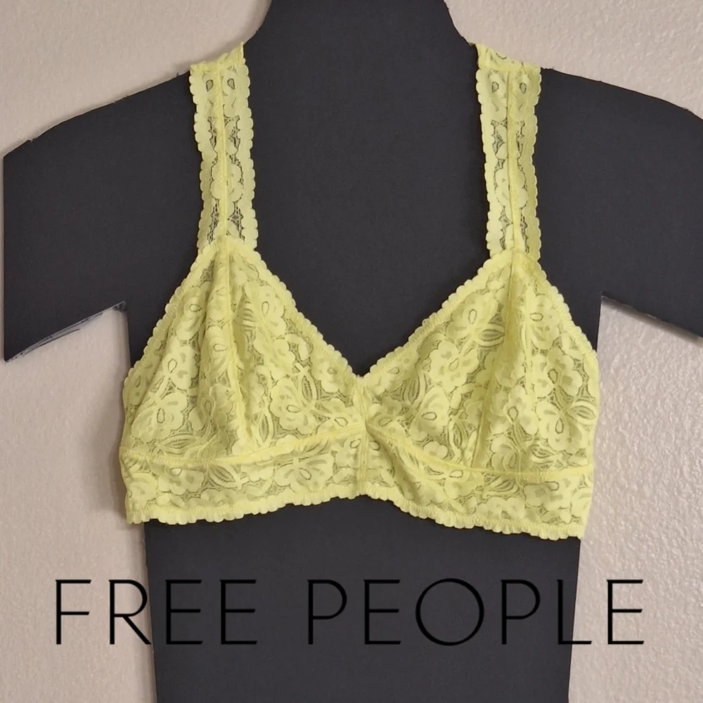 Free People Intimately Galloon Lace Racerback Bralette Bra - Large